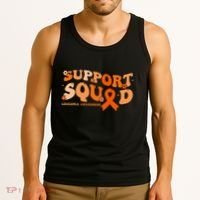 Support Squad Orange Ribbon Leukemia Blood Cancer Awareness Tank Top thumb 3