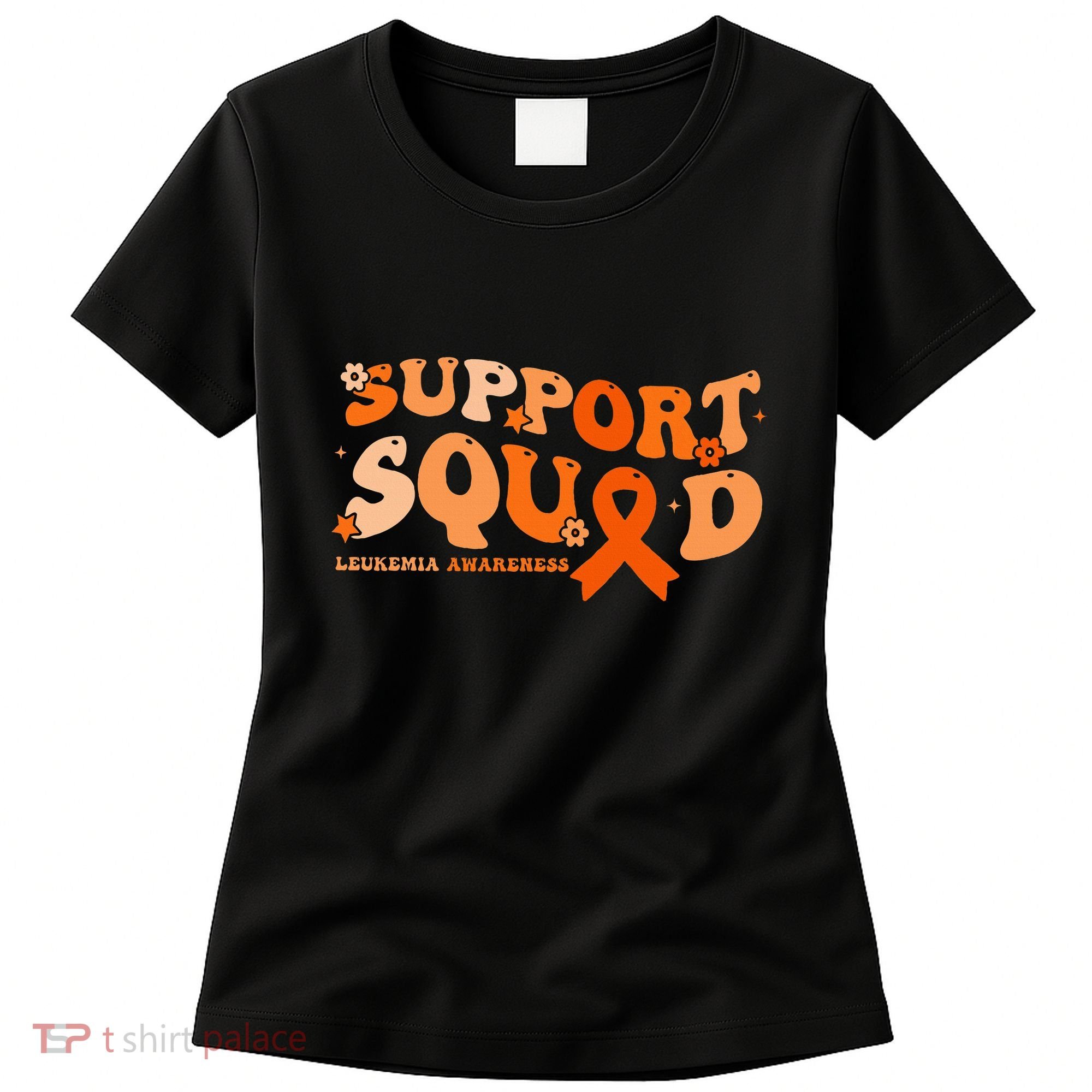 Support Squad Orange Ribbon Leukemia Blood Cancer Awareness Women's T-Shirt