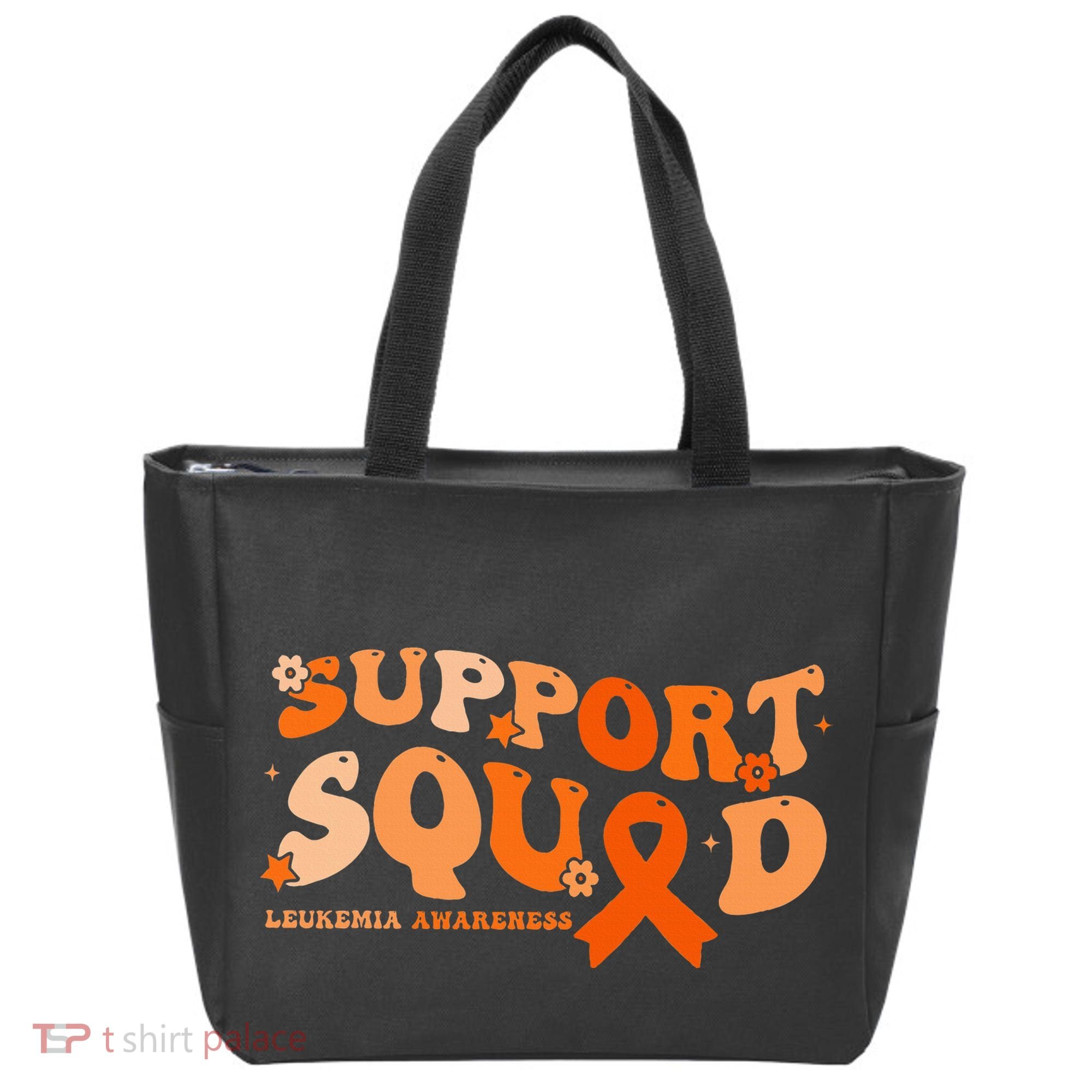 Support Squad Orange Ribbon Leukemia Blood Cancer Awareness Tote Bag
