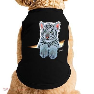 Schim Schimmel Original Artwork, White Tiger Cub Doggie Tank
