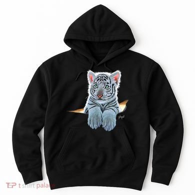 Schim Schimmel Original Artwork, White Tiger Cub Hoodie