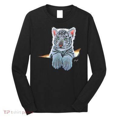 Schim Schimmel Original Artwork, White Tiger Cub Long Sleeve Shirt