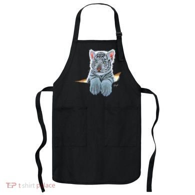 Schim Schimmel Original Artwork, White Tiger Cub Apron