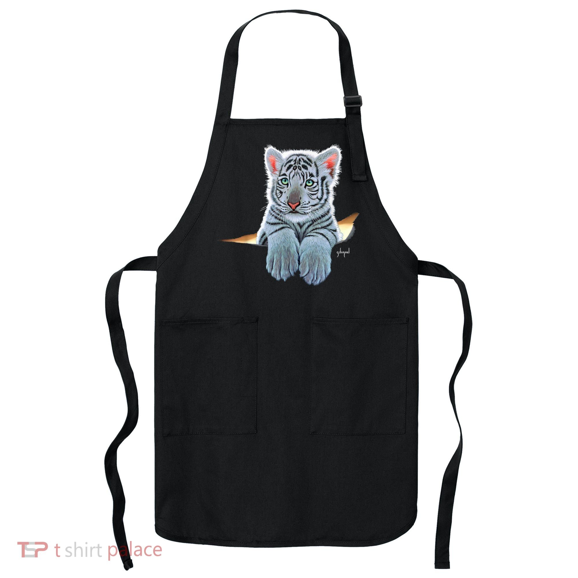Schim Schimmel Original Artwork, White Tiger Cub Apron