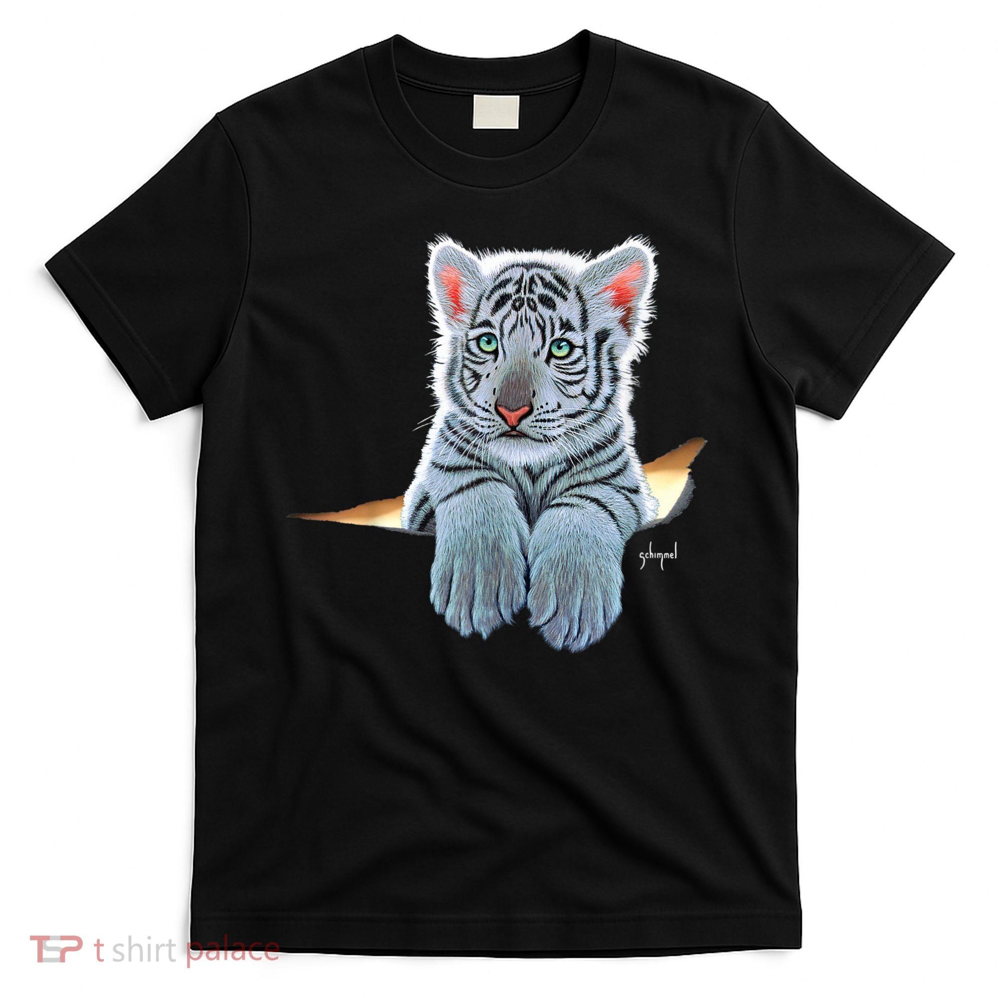 Schim Schimmel Original Artwork, White Tiger Cub T-Shirt