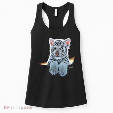 Schim Schimmel Original Artwork, White Tiger Cub Women's Tank Top