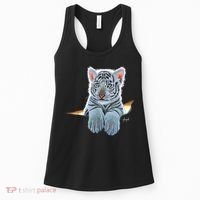 Schim Schimmel Original Artwork, White Tiger Cub Women's Tank Top thumb 0
