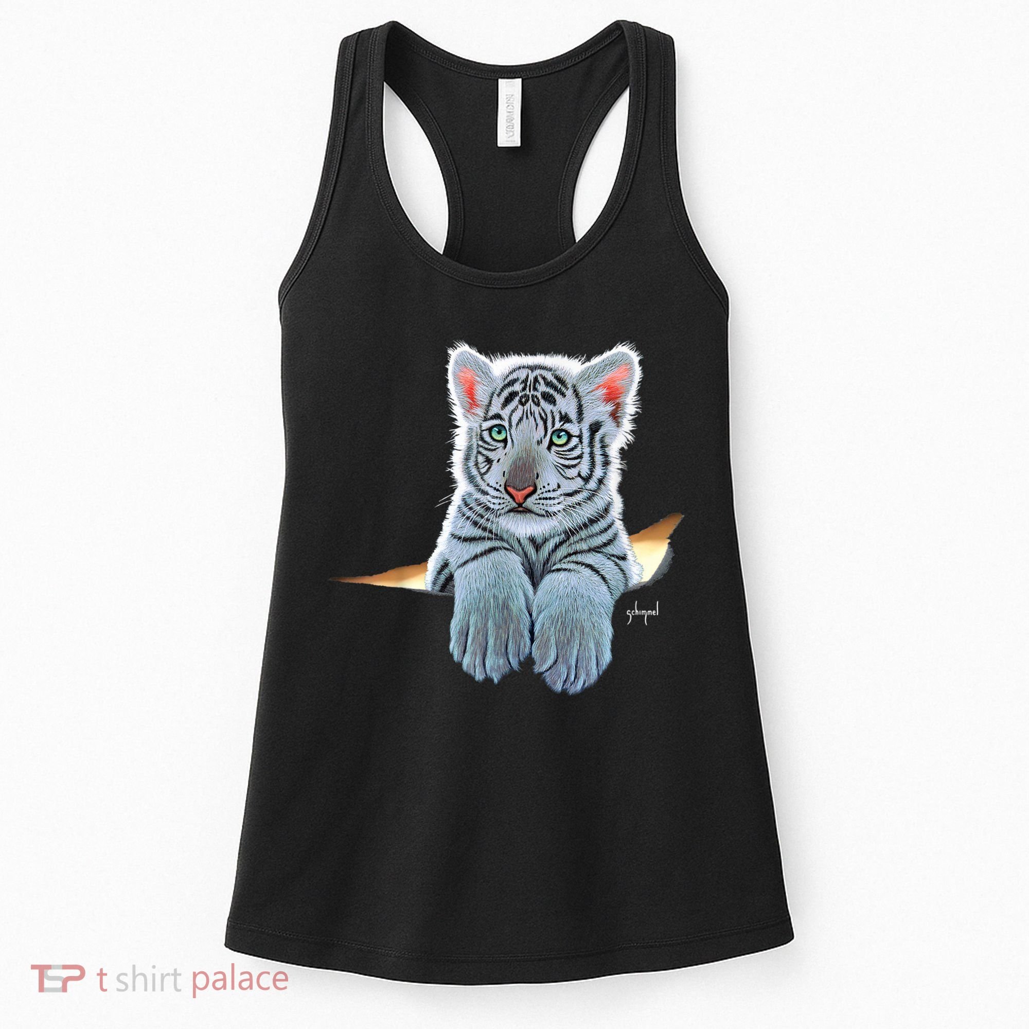 Schim Schimmel Original Artwork, White Tiger Cub Women's Tank Top