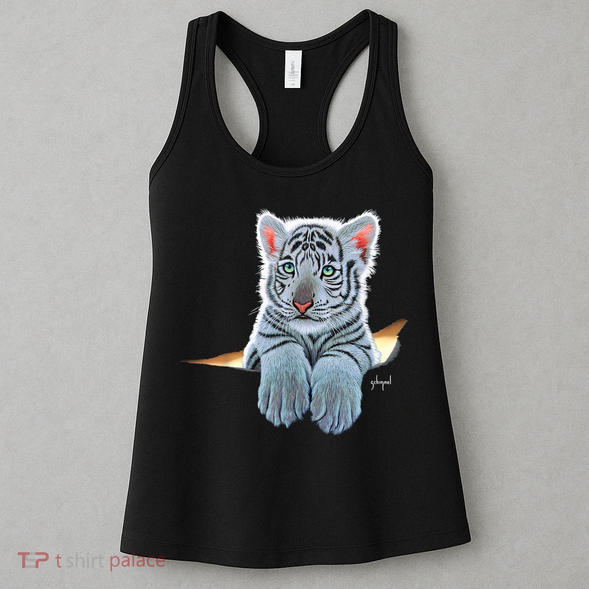 Schim Schimmel Original Artwork, White Tiger Cub Women's Tank Top