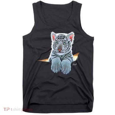Schim Schimmel Original Artwork, White Tiger Cub Tank Top