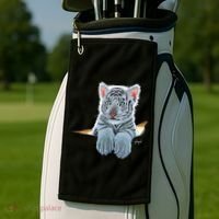 Schim Schimmel Original Artwork, White Tiger Cub Golf Towel thumb 2