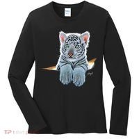 Schim Schimmel Original Artwork, White Tiger Cub Women's Long Sleeve Shirt thumb 0
