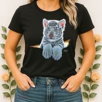 Schim Schimmel Original Artwork, White Tiger Cub Women's T-Shirt thumb 2