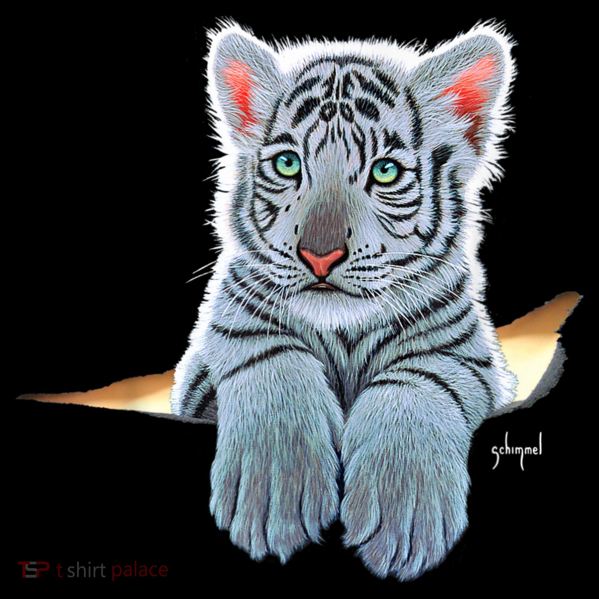 Schim Schimmel Original Artwork, White Tiger Cub Women's T-Shirt