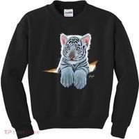 Schim Schimmel Original Artwork, White Tiger Cub Kids Sweatshirt thumb 0