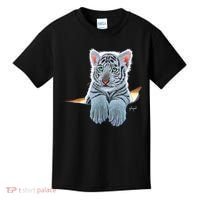 Schim Schimmel Original Artwork, White Tiger Cub Kids T-Shirt thumb 0