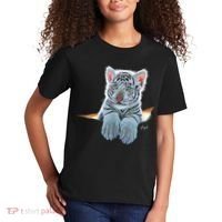 Schim Schimmel Original Artwork, White Tiger Cub Kids T-Shirt thumb 2