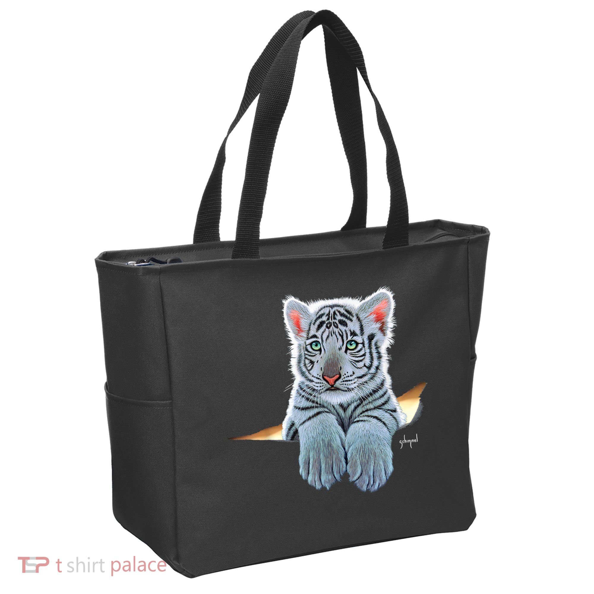 Schim Schimmel Original Artwork, White Tiger Cub Tote Bag
