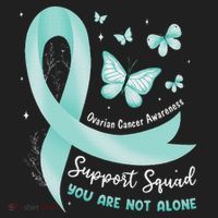 Support Squad Ovarian Cancer Awareness Teal Ribbon Butterfly Women's Sweatshirt thumb 2