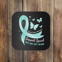 Support Squad Ovarian Cancer Awareness Teal Ribbon Butterfly Coaster thumb 0