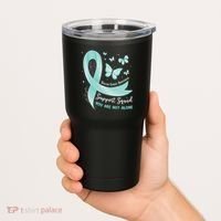 Support Squad Ovarian Cancer Awareness Teal Ribbon Butterfly Tumbler thumb 2