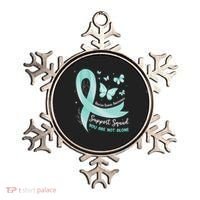 Support Squad Ovarian Cancer Awareness Teal Ribbon Butterfly Ornament thumb 0