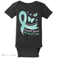 Support Squad Ovarian Cancer Awareness Teal Ribbon Butterfly Baby Bodysuit thumb 0