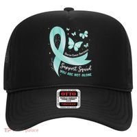 Support Squad Ovarian Cancer Awareness Teal Ribbon Butterfly Hat thumb 0