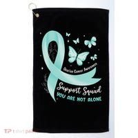 Support Squad Ovarian Cancer Awareness Teal Ribbon Butterfly Golf Towel thumb 0