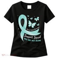 Support Squad Ovarian Cancer Awareness Teal Ribbon Butterfly Women's T-Shirt thumb 0
