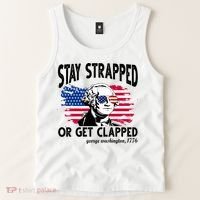 Stay Strapped Or Get Clapped George Washington 1776 Tank Top thumb 2