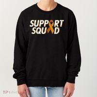Support Squad Orange Ribbon Kidney Cancer Awareness Gift Women's Sweatshirt thumb 0