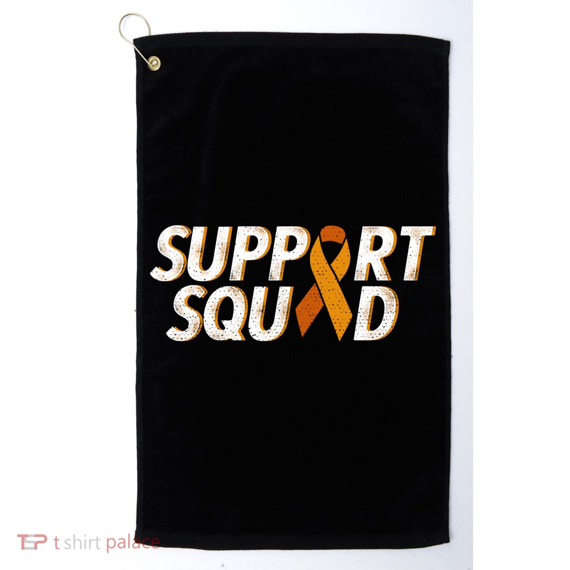 Support Squad Orange Ribbon Kidney Cancer Awareness Gift Golf Towel