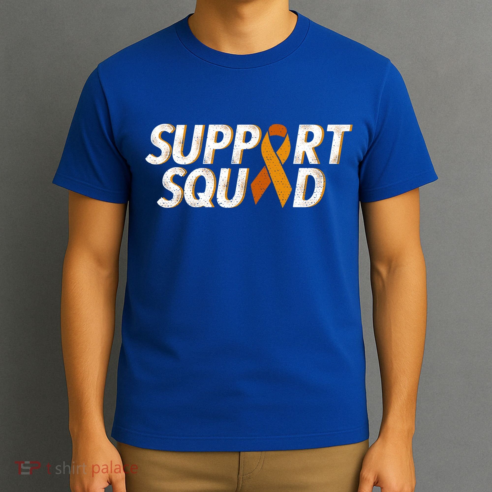 Support Squad Orange Ribbon Kidney Cancer Awareness Gift T-Shirt