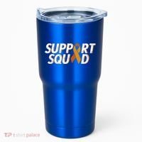Support Squad Orange Ribbon Kidney Cancer Awareness Gift Tumbler thumb 0