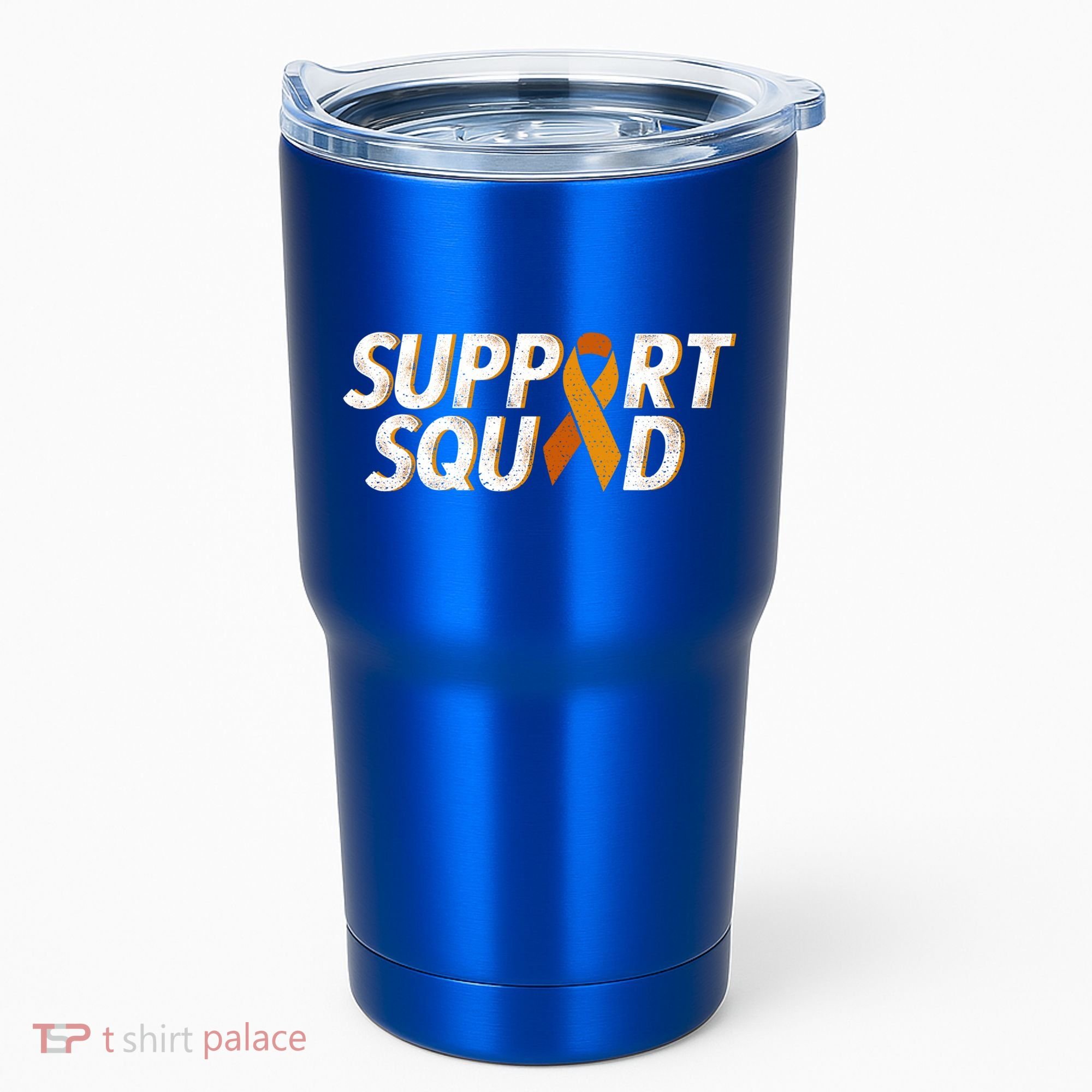 Support Squad Orange Ribbon Kidney Cancer Awareness Gift Tumbler