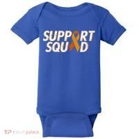 Support Squad Orange Ribbon Kidney Cancer Awareness Gift Baby Bodysuit thumb 0