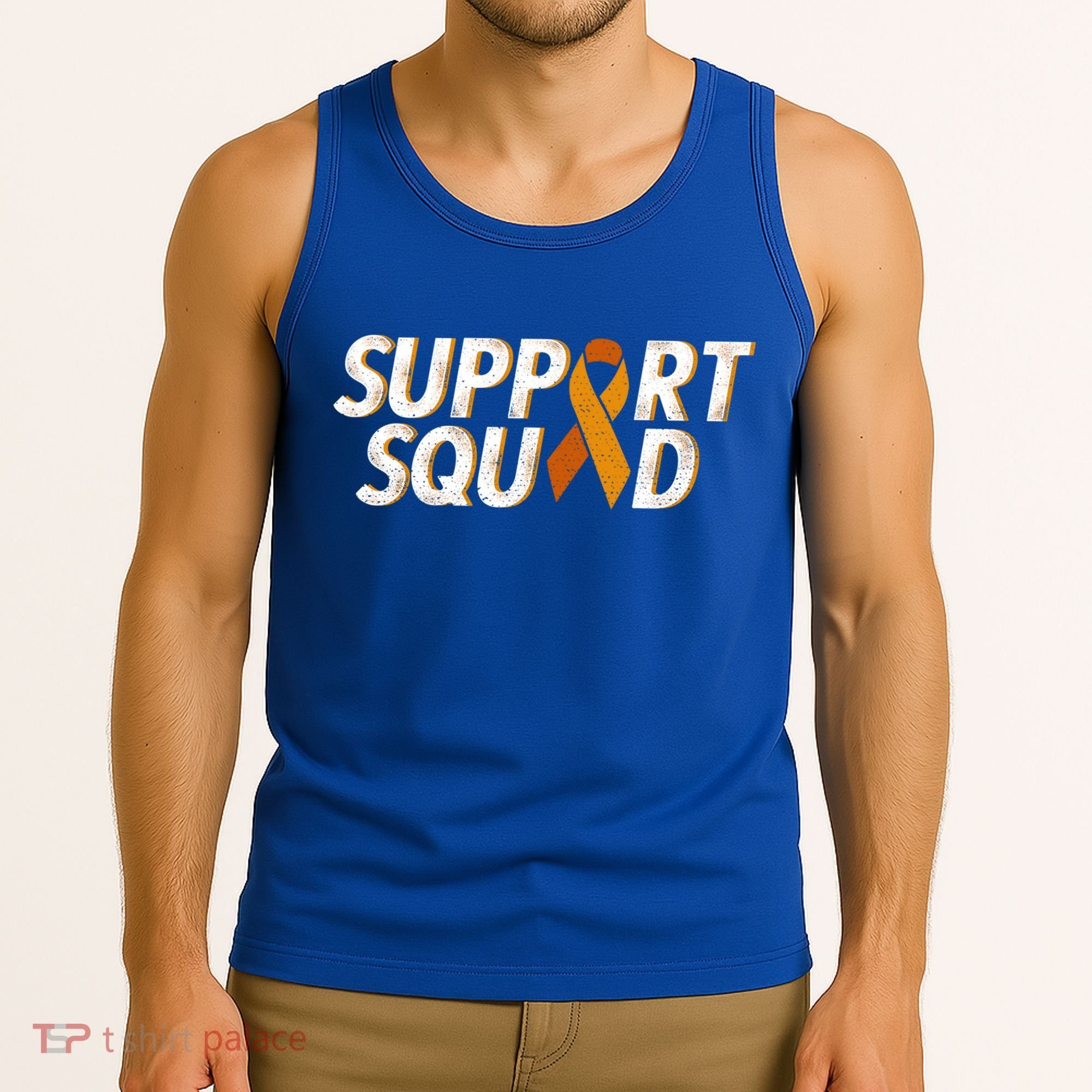 Support Squad Orange Ribbon Kidney Cancer Awareness Gift Tank Top