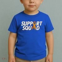 Support Squad Orange Ribbon Kidney Cancer Awareness Gift Toddler T-Shirt thumb 2