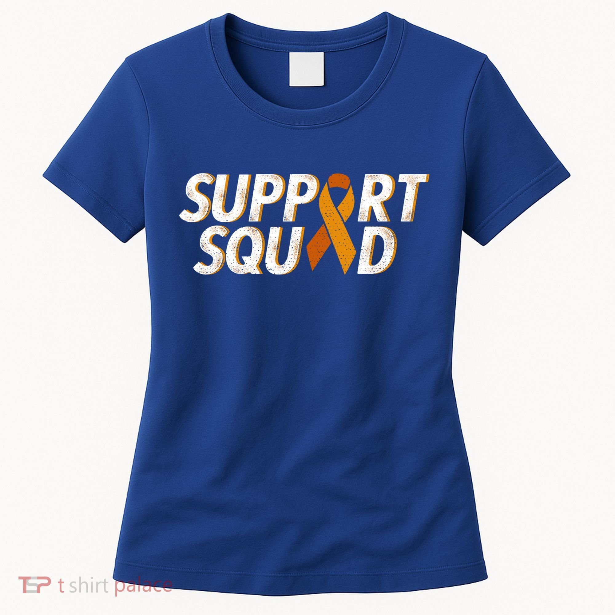 Support Squad Orange Ribbon Kidney Cancer Awareness Gift Women's T-Shirt
