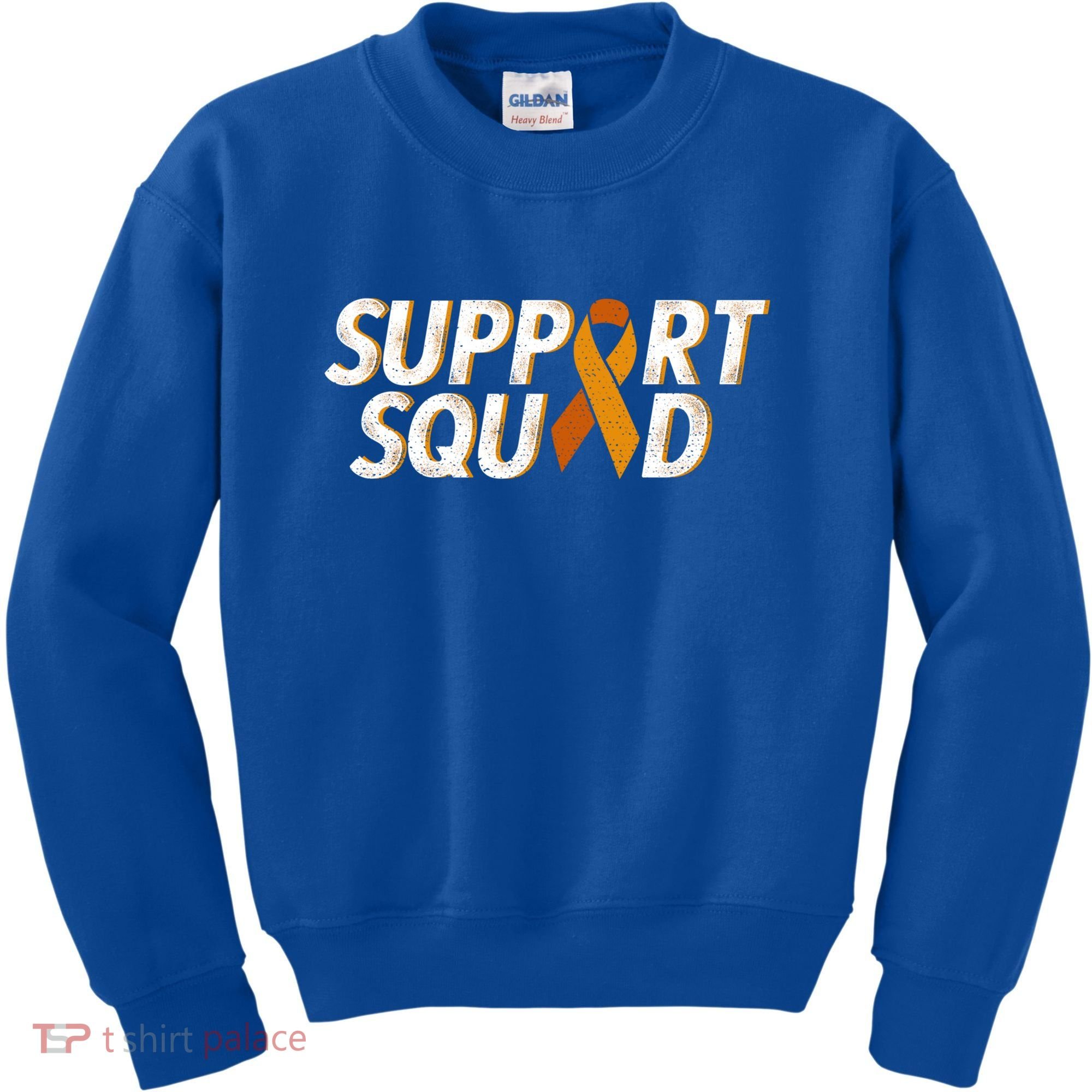 Support Squad Orange Ribbon Kidney Cancer Awareness Gift Kids Sweatshirt