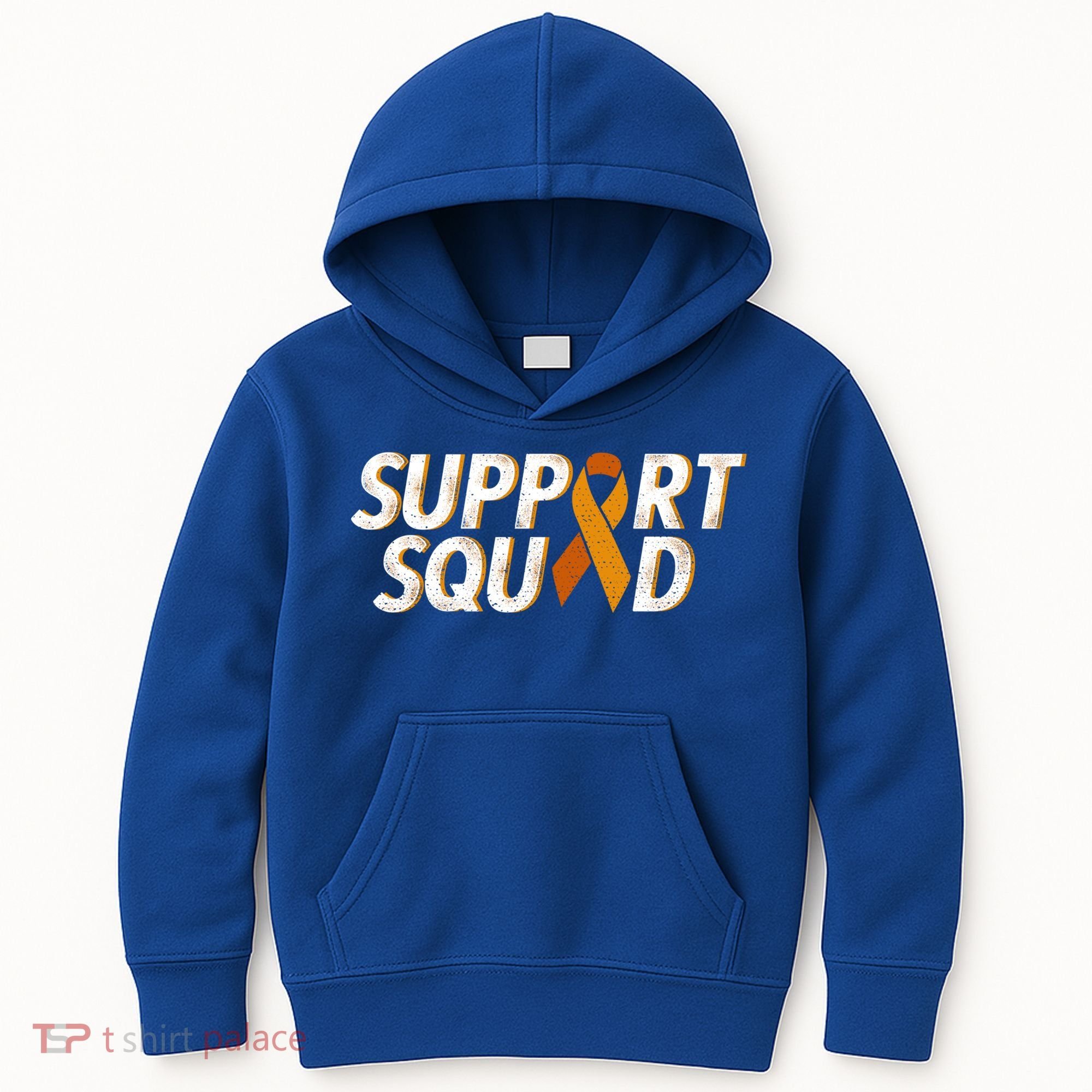 Support Squad Orange Ribbon Kidney Cancer Awareness Gift Kids Hoodie