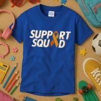 Support Squad Orange Ribbon Kidney Cancer Awareness Gift Kids T-Shirt thumb 3