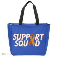 Support Squad Orange Ribbon Kidney Cancer Awareness Gift Tote Bag thumb 0