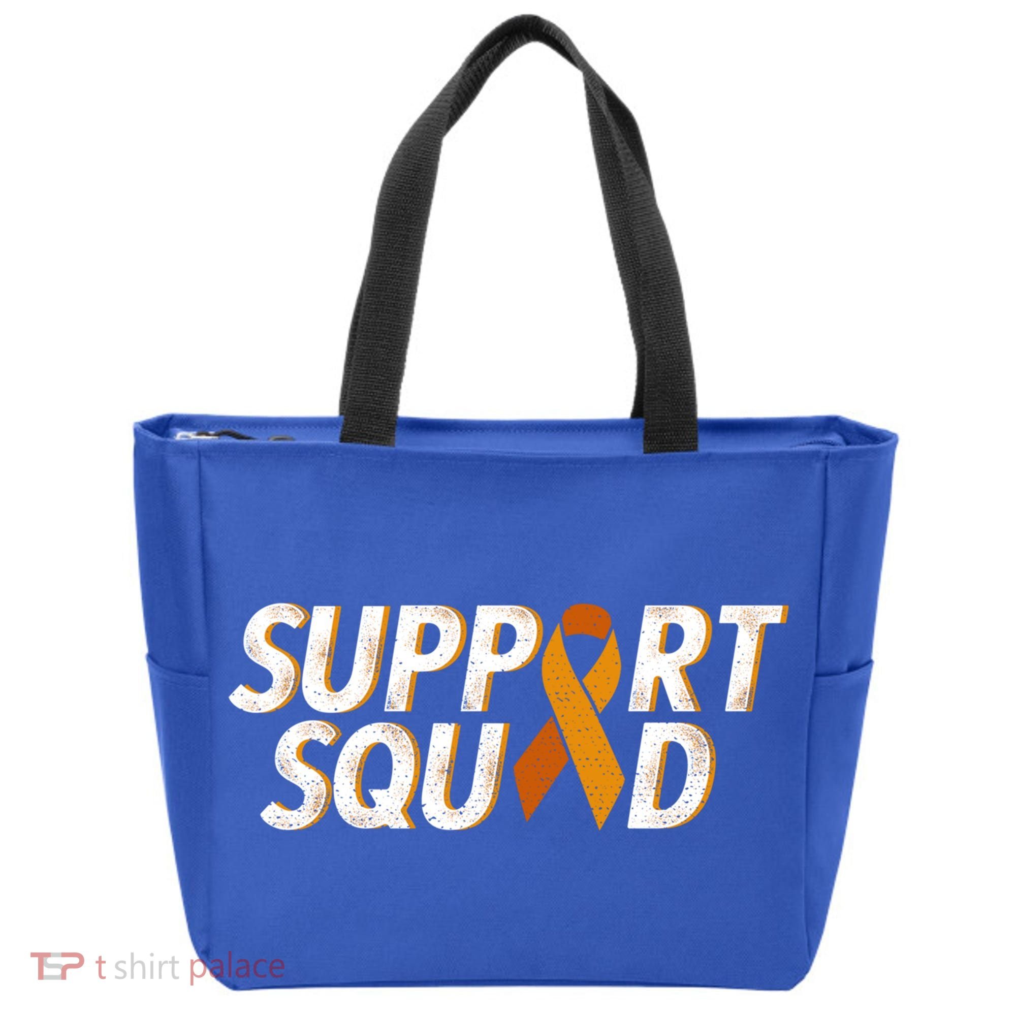 Support Squad Orange Ribbon Kidney Cancer Awareness Gift Tote Bag