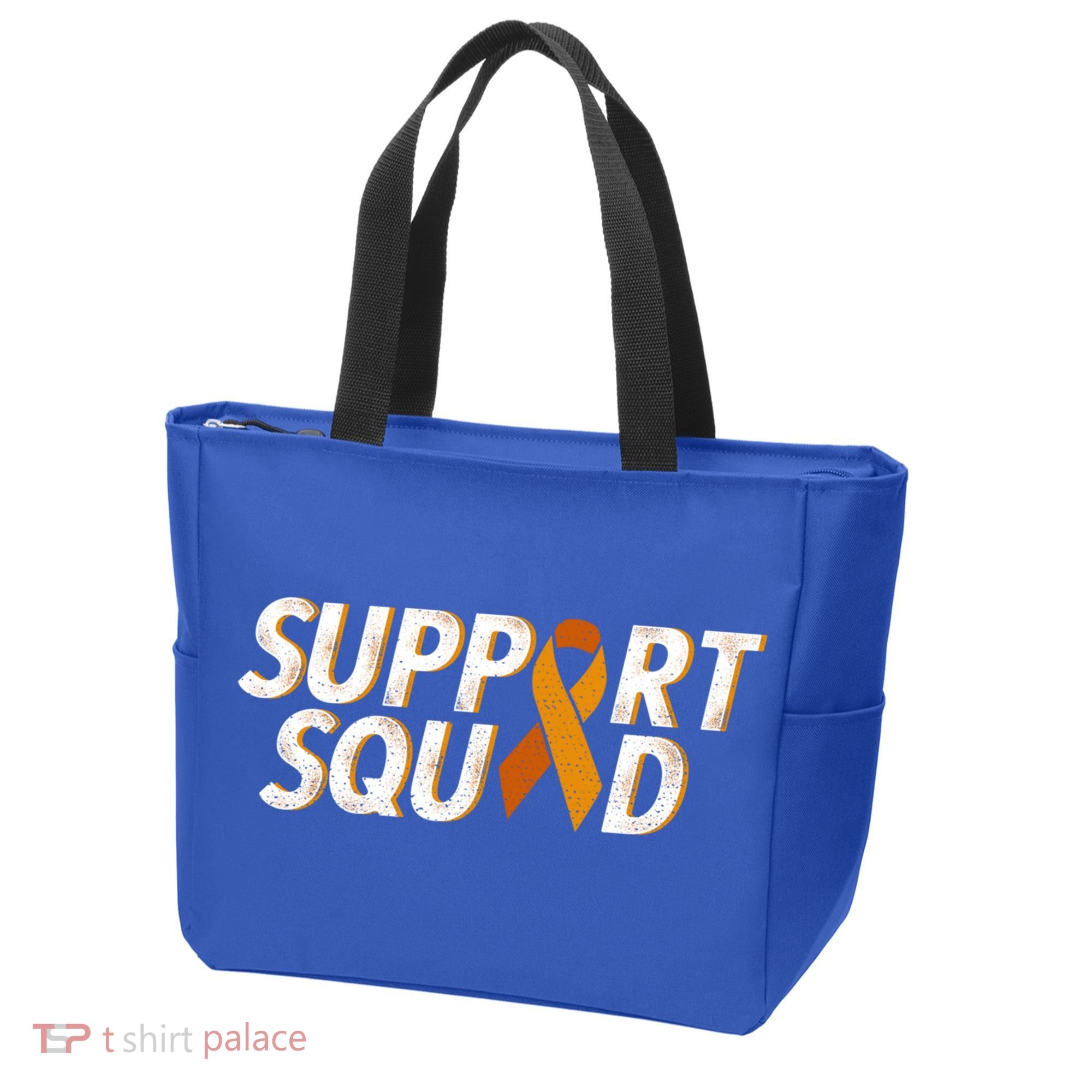 Support Squad Orange Ribbon Kidney Cancer Awareness Gift Tote Bag
