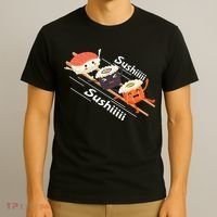 Sushi Sliding On Chopsticks Funny Graphic Plus Size Shirt For Girl Boy Unisex T-Shirt thumb 3
