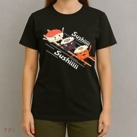 Sushi Sliding On Chopsticks Funny Graphic Plus Size Shirt For Girl Boy Unisex T-Shirt thumb 4