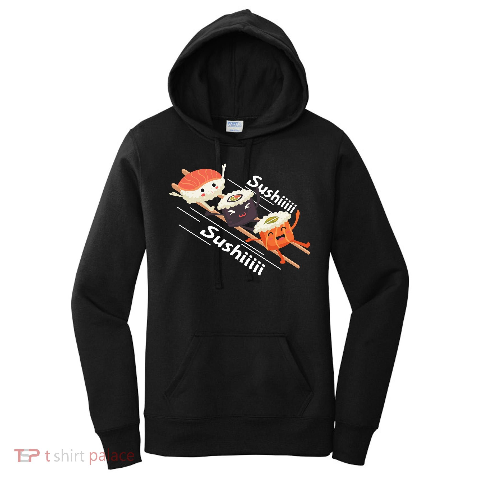 Sushi Sliding On Chopsticks Funny Graphic Plus Size Shirt For Girl Boy Unisex Women's Hoodie