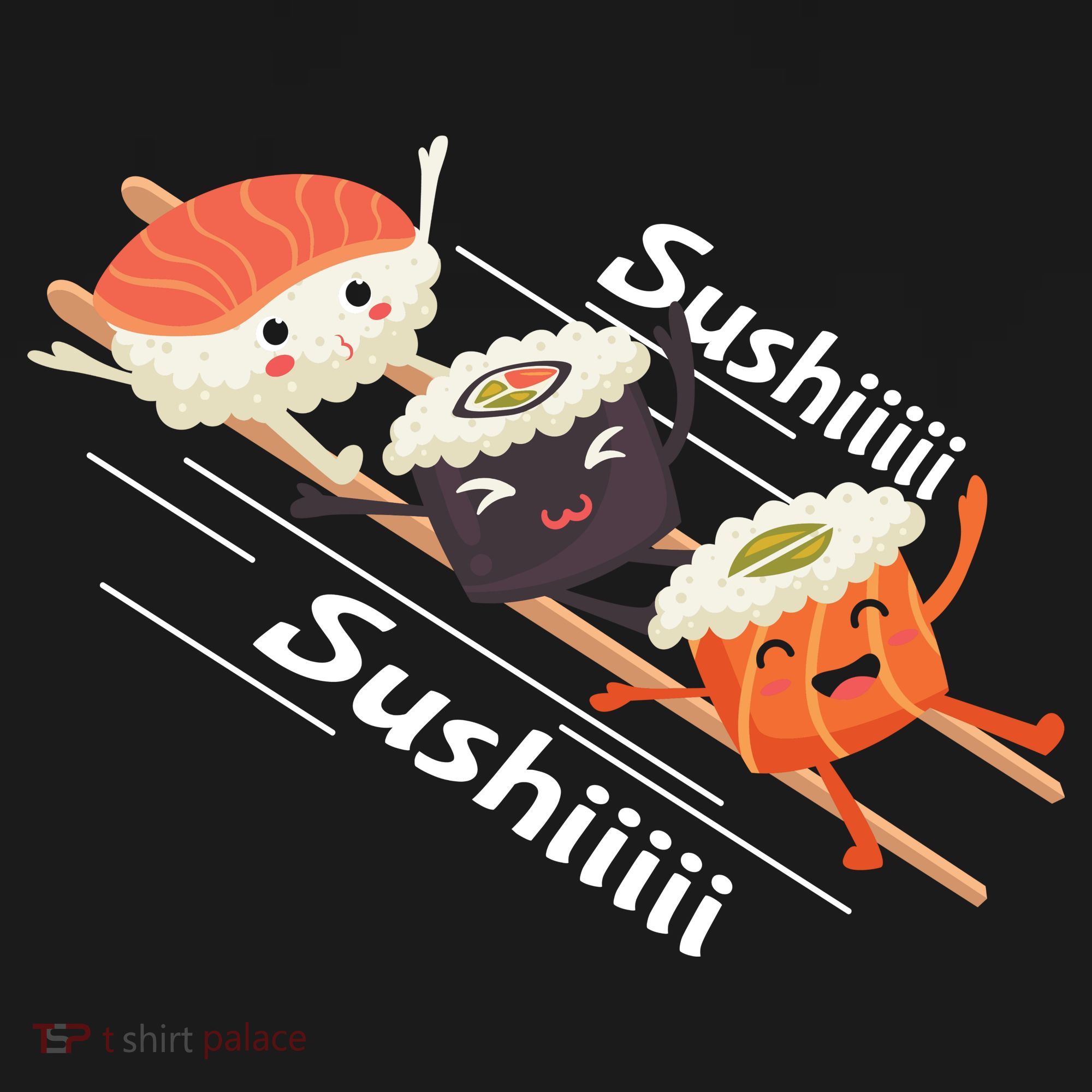 Sushi Sliding On Chopsticks Funny Graphic Plus Size Shirt For Girl Boy Unisex Mousepad
